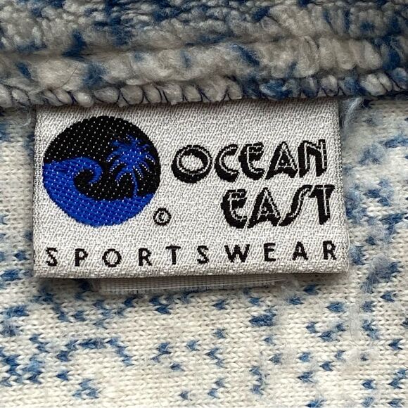 Rare Vintage OceanEast White/ Blue Eagle Fleece Jacket Size Medium - Picture 11 of 15